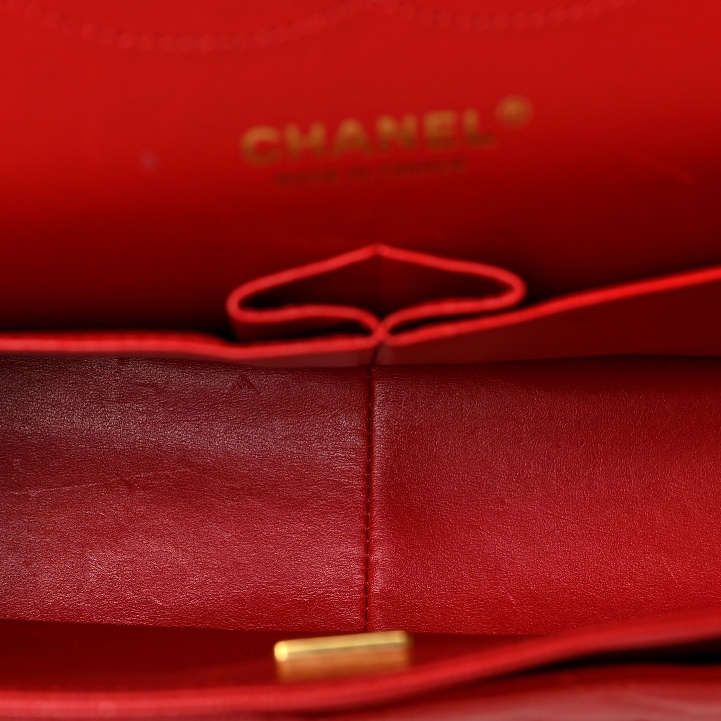 Caviar Quilted Jumbo Double Flap Red