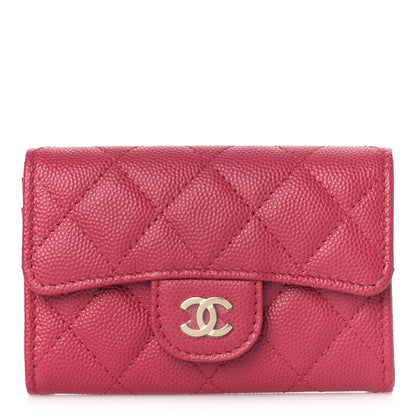 Chanel Caviar Quilted Flap Card Holder Wallet Fuchsia 1 of 11
