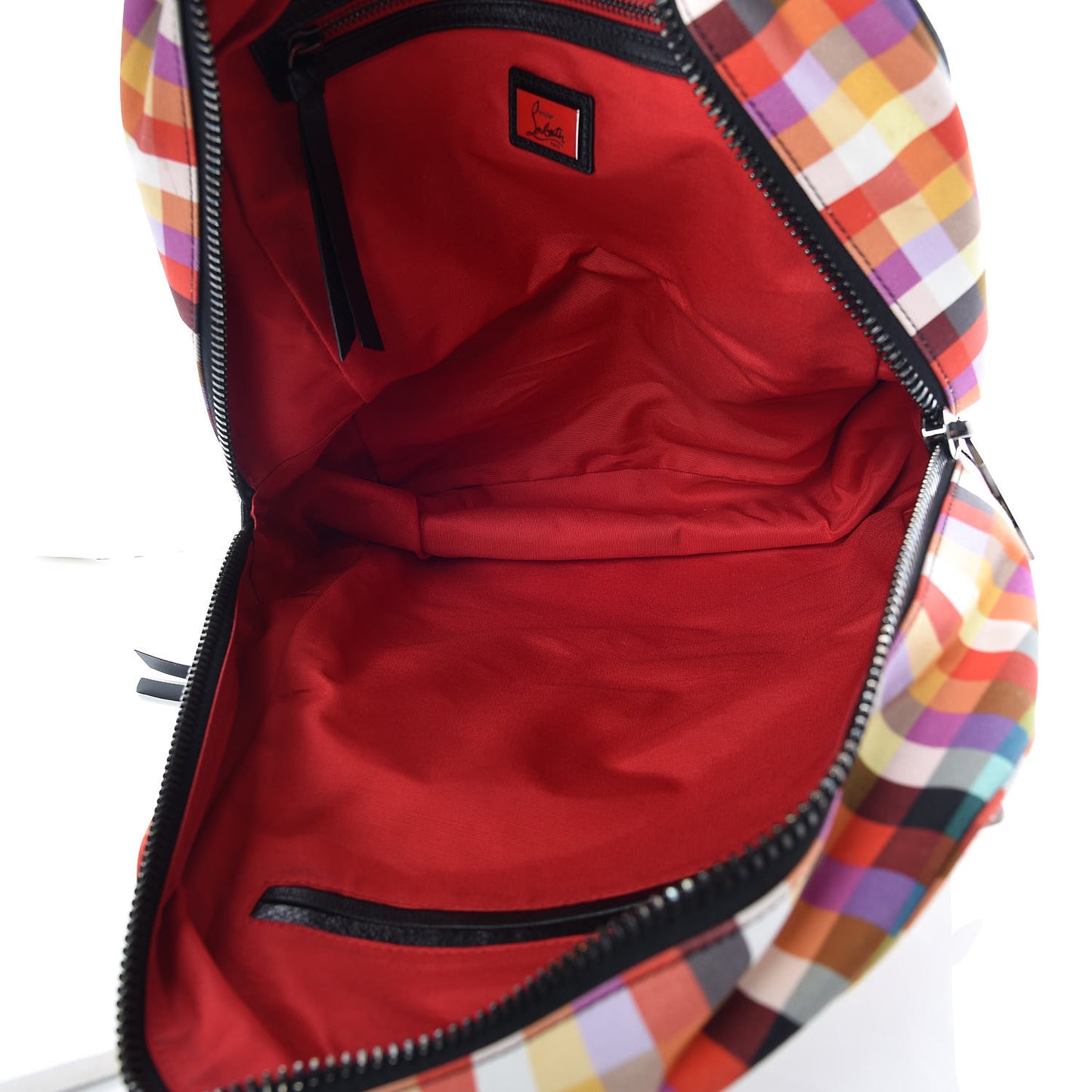 Nylon Carreaux Calfskin Aliosha Backpack Black Multicolor