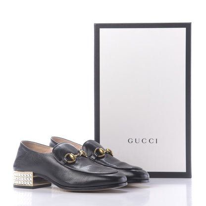 Gucci Goatskin Crystal Womens Horsebit Loafers 35 Black 13 of 13