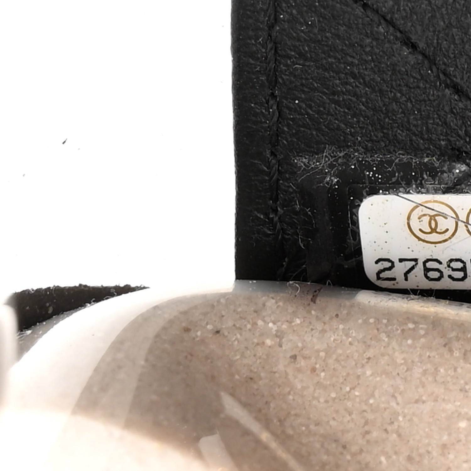 Chanel Lambskin PVC Sand By The Sea Flap With Pearl Strap Black 7 of 12