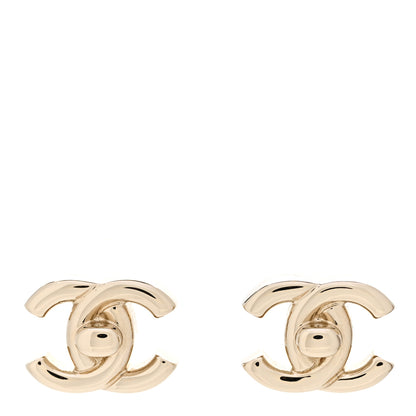 Chanel Metal CC Turnlock Earrings Gold 1 of 5