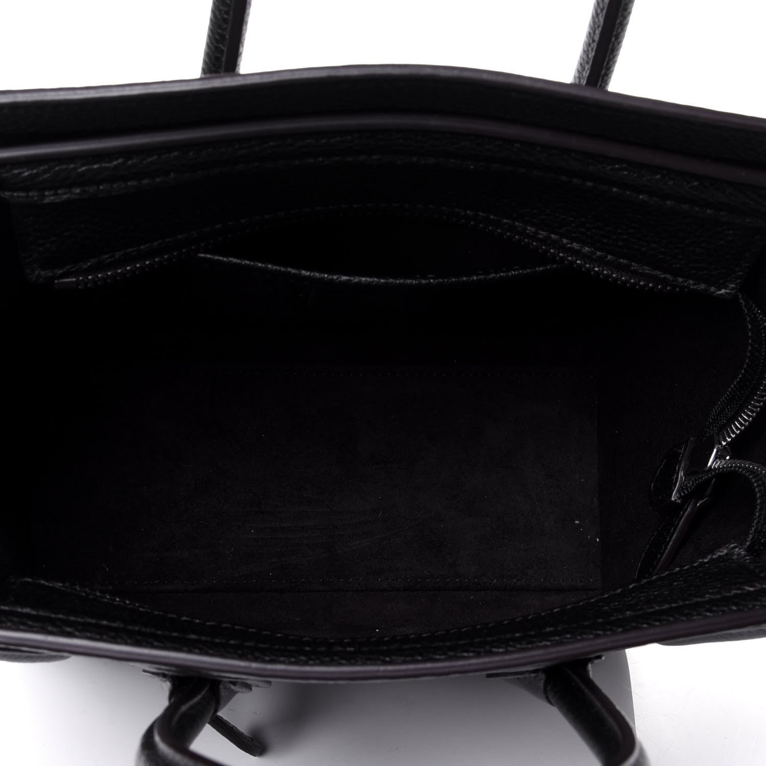 Celine Drummed Calfskin Nano Luggage Black 6 of 11