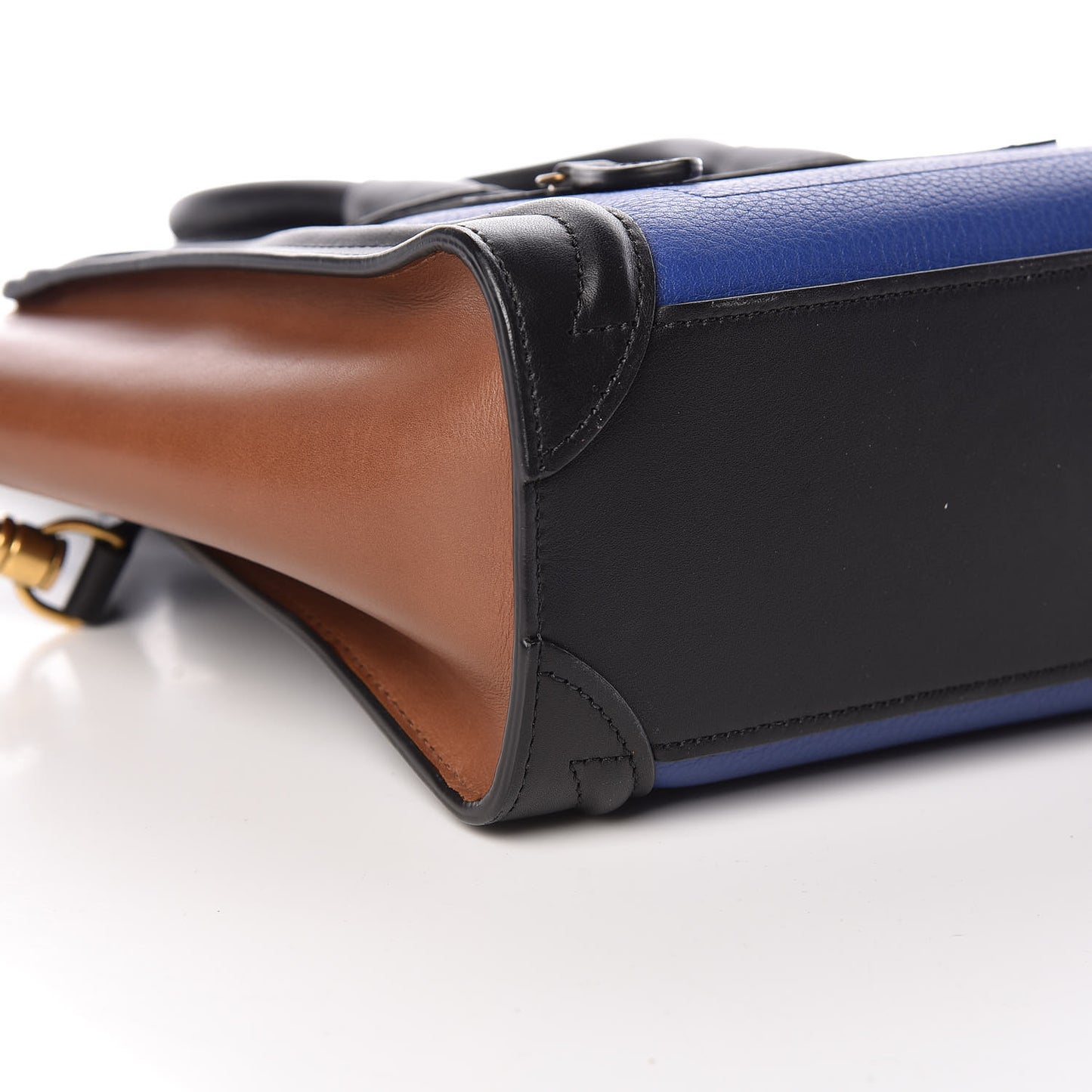 Smooth Drummed Calfskin Nano Tri-Color Luggage Indigo