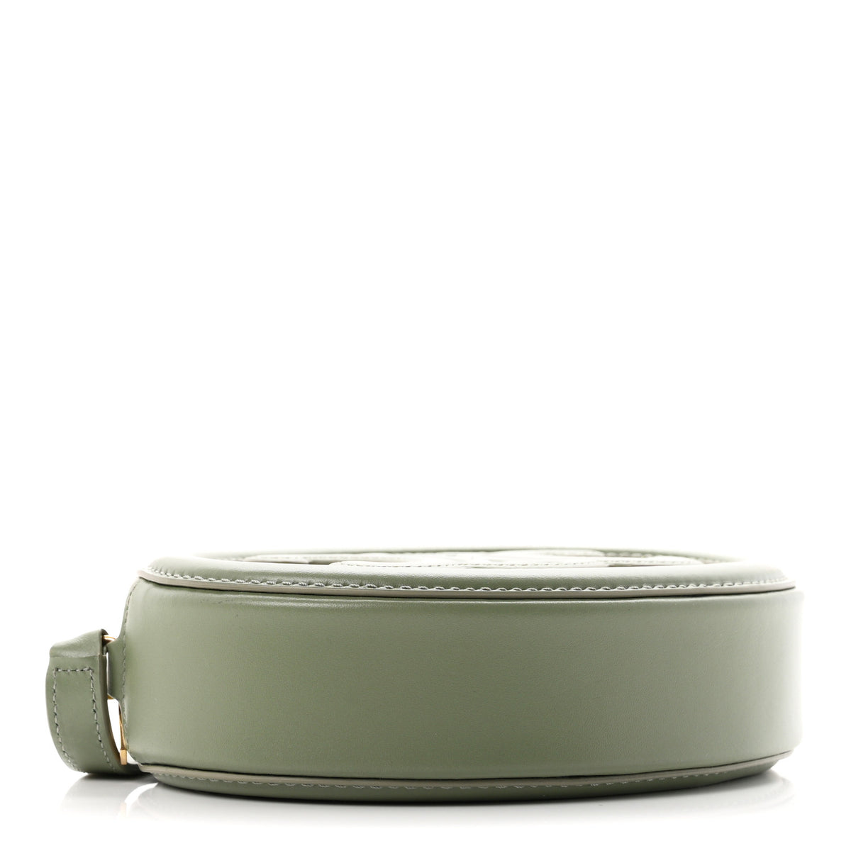 Celine Smooth Calfskin Cuir Small Triomphe Oval Crossbody Purse Sage 4 of 10
