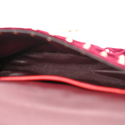Valentino Garavani Velvet Small Rockstud Spike Shoulder Bag Rubino 5 of 12