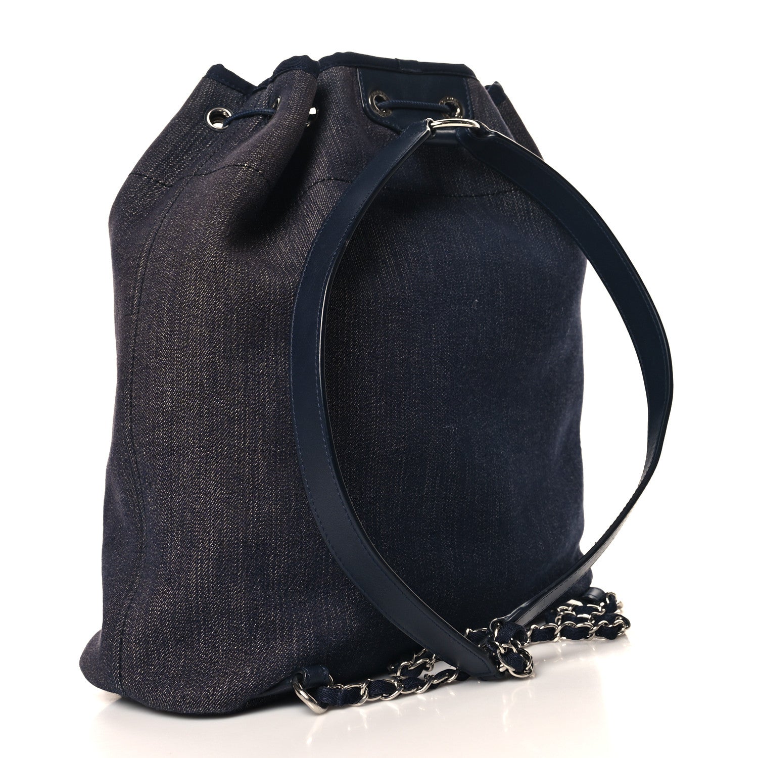 Chanel Canvas Large Deauville Backpack Denim Blue 3 of 10