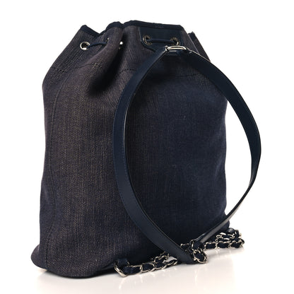 Chanel Canvas Large Deauville Backpack Denim Blue 3 of 10