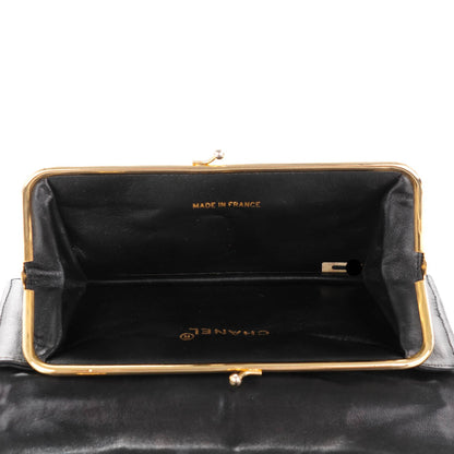 Chanel Lambskin Quilted Wallet Clutch Black 9 of 10