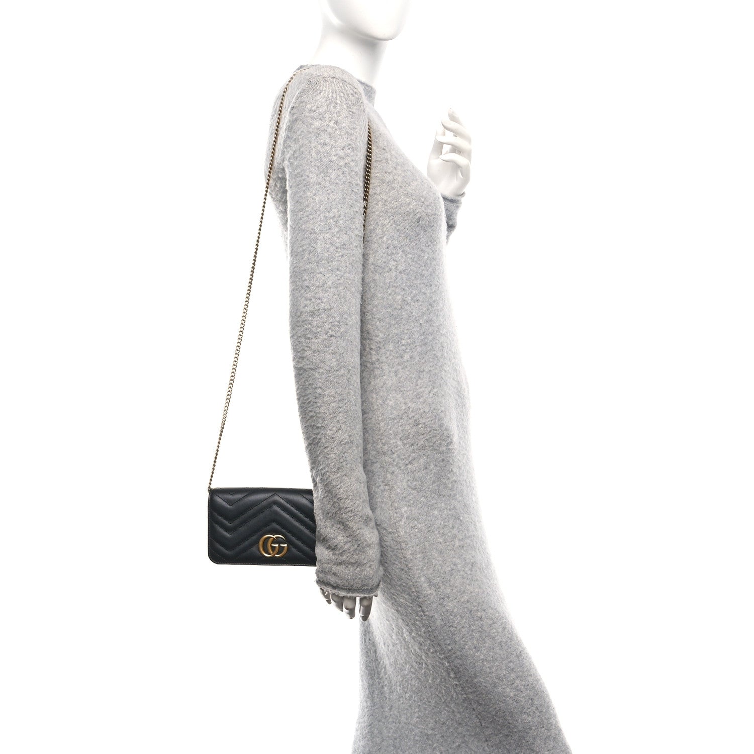 Gucci Calfskin Matelasse GG Marmont Mini Bag Black 3 of 17