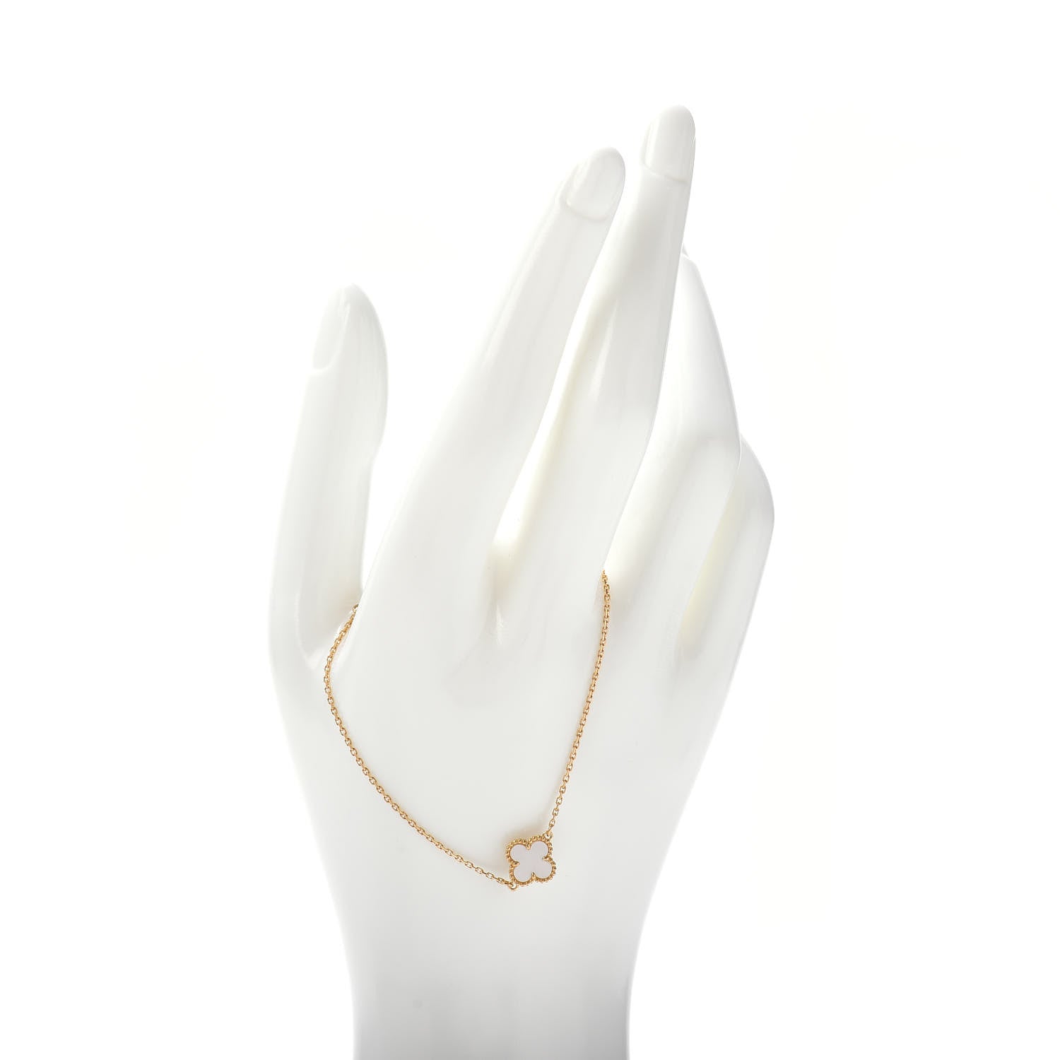 Van Cleef & Arpels 18K Yellow Gold Mother of Pearl Sweet Alhambra Bracelet 2 of 5
