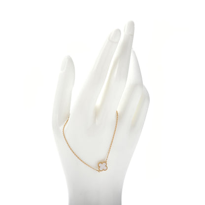Van Cleef & Arpels 18K Yellow Gold Mother of Pearl Sweet Alhambra Bracelet 2 of 5