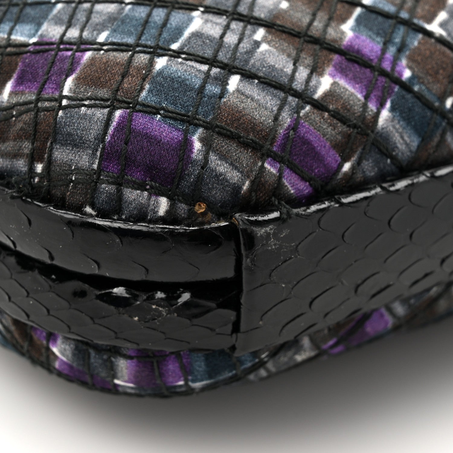 Bottega Veneta Satin Intreccio Impero Ayers Stretch Knot Clutch Purple Black Multicolor 10 of 11