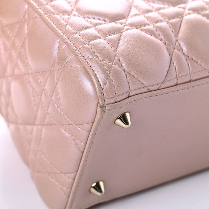 Christian Dior Pearly Lambskin Cannage Medium Lady Dior Lotus 12 of 16