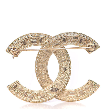 Chanel Baguette Crystal CC Brooch Gold Black 3 of 5