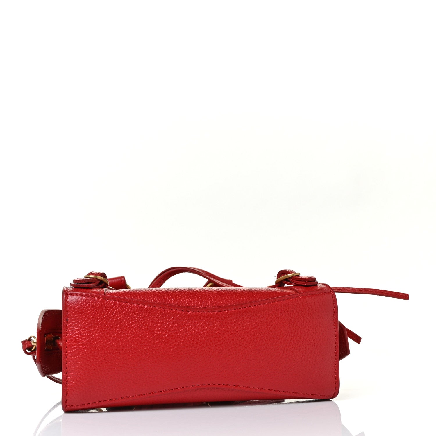 Balenciaga Grained Calfskin Neo Classic Gold Hardware Nano City Crossbody Medium Red 3 of 7
