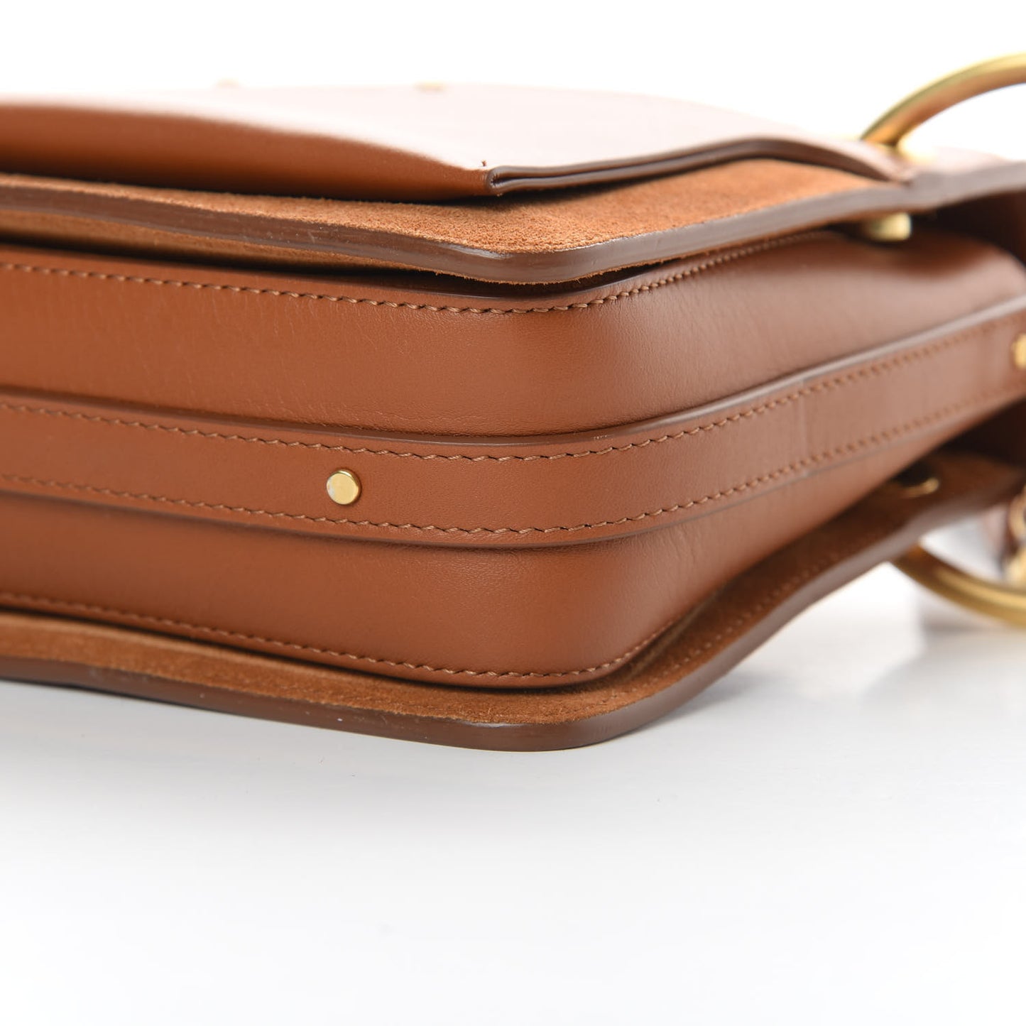 Calfskin Suede Small Roy Bag Caramel