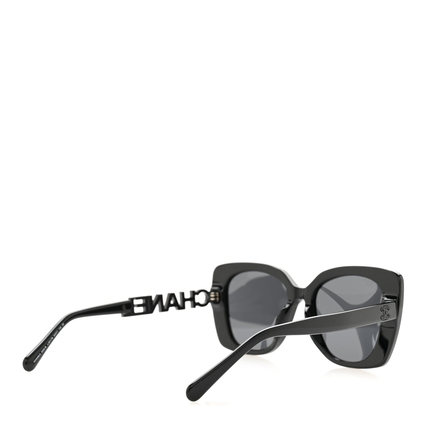 Acetate Strass Square Sunglasses 5422-B Black