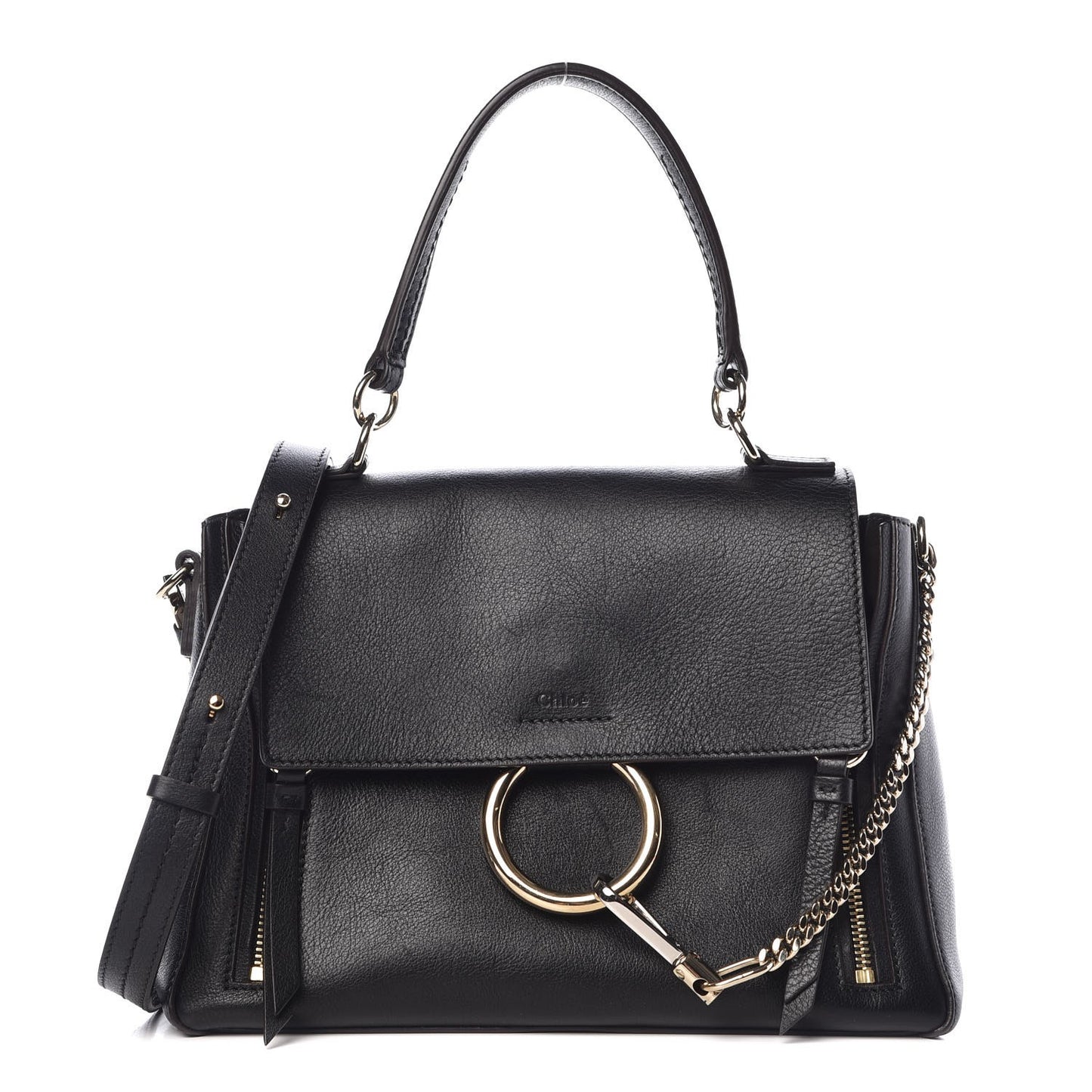 Calfskin Small Faye Day Shoulder Bag Black