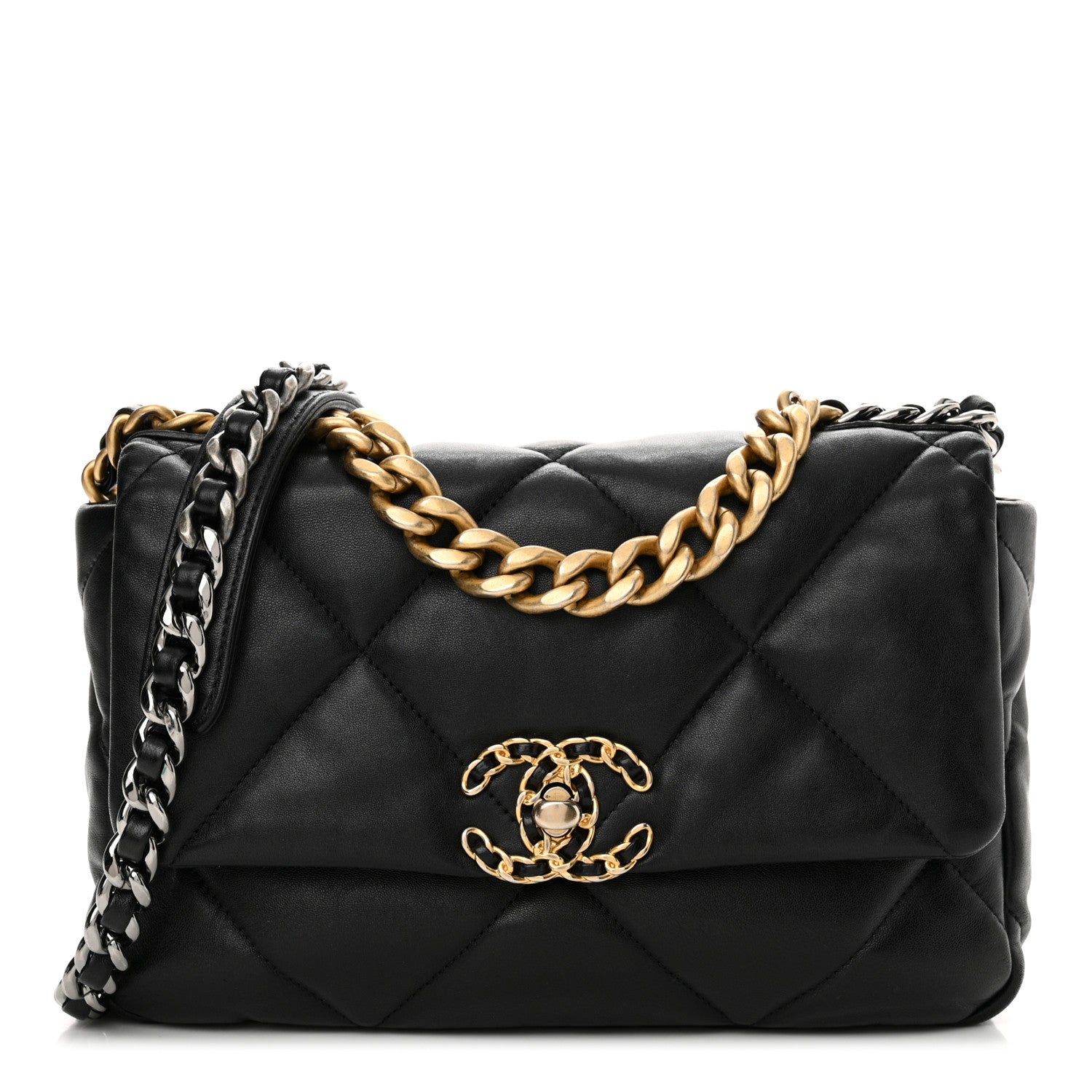 Chanel Lambskin Quilted Medium Chanel 19 Flap Black 1 of 15