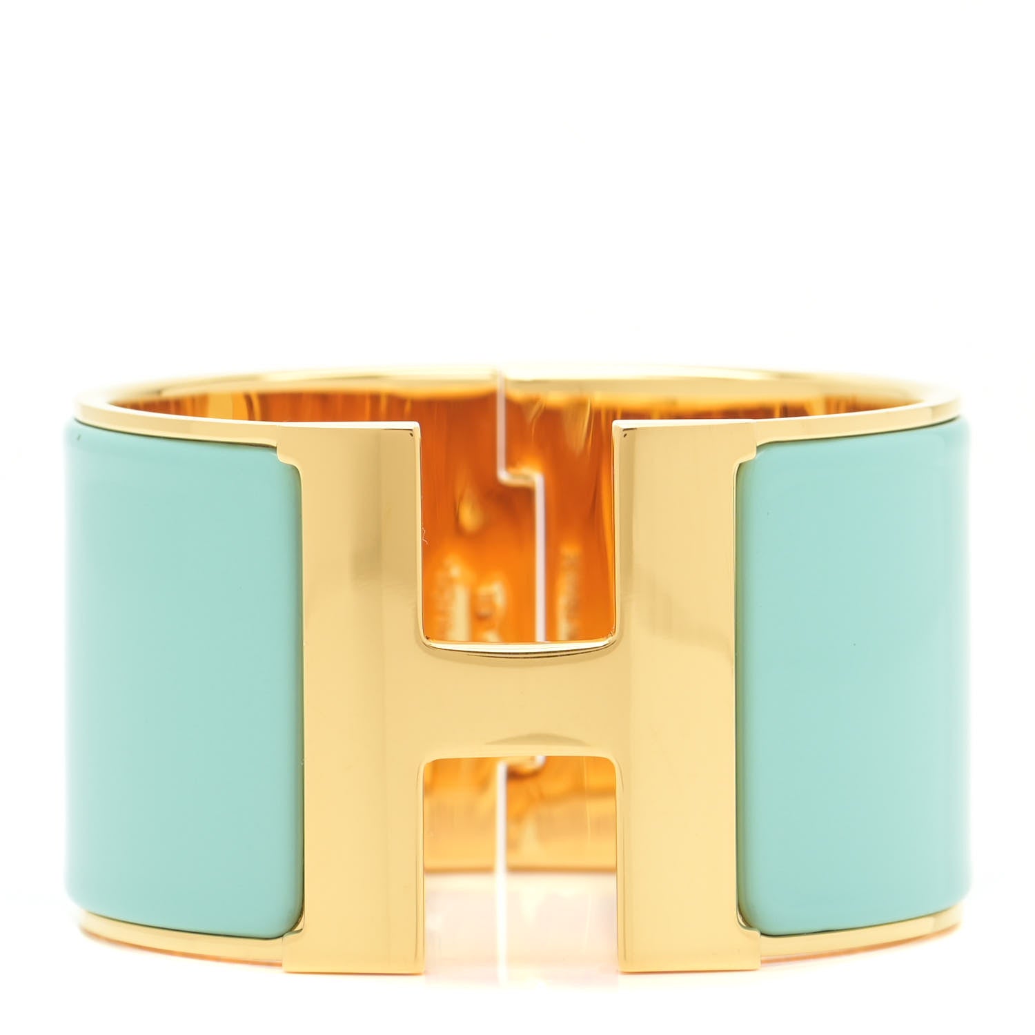 Hermes Enamel Extra Wide Clic Clac H Bracelet PM Lagon 1 of 6