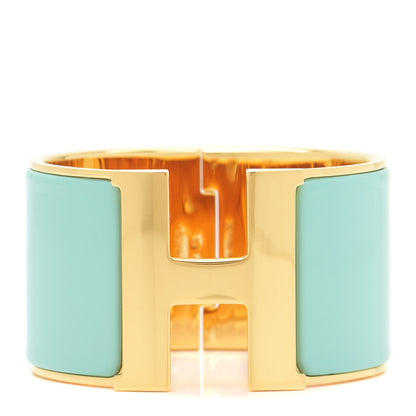 Hermes Enamel Extra Wide Clic Clac H Bracelet PM Lagon 1 of 6
