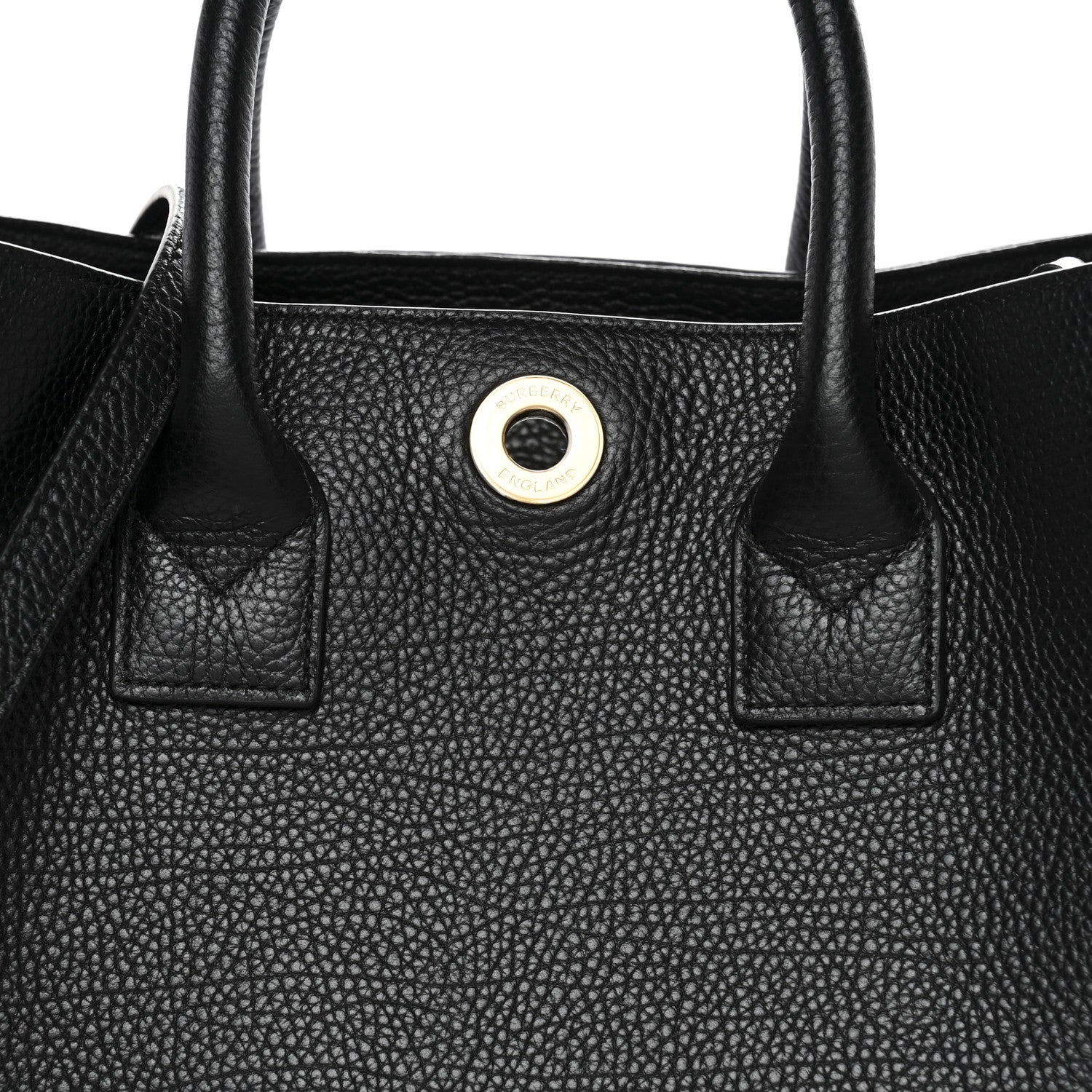 Burberry Grainy Calfskin House Check Medium Bermondsey Tote Black 7 of 9