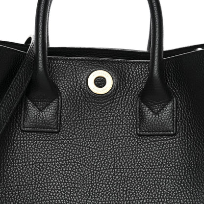 Burberry Grainy Calfskin House Check Medium Bermondsey Tote Black 7 of 9