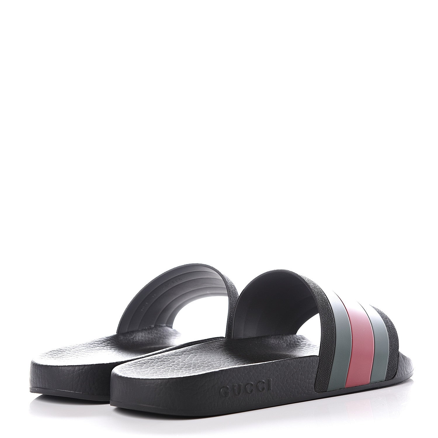 Gucci Rubber Web Mens Pool Slide Sandals 11 Black Green Red 4 of 11