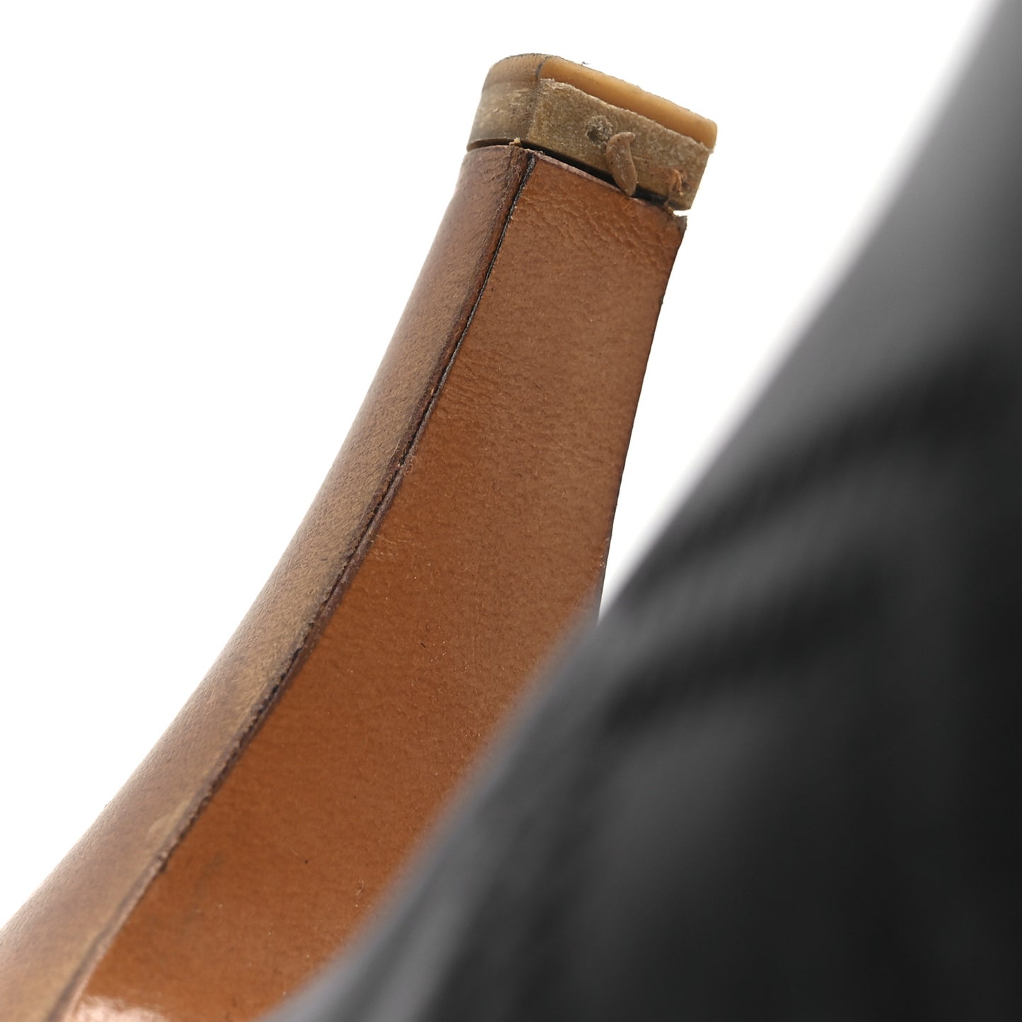 Calfskin Gathered Stitched High Boots 39.5 Black