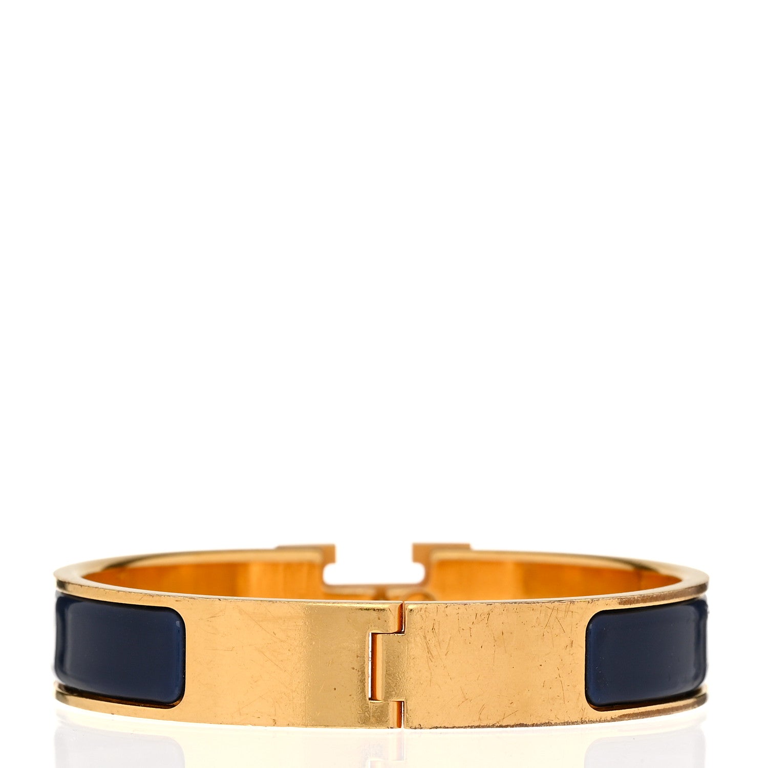 Hermes Narrow Enamel Clic Clac H Bracelet PM Bleu Abysse 3 of 4