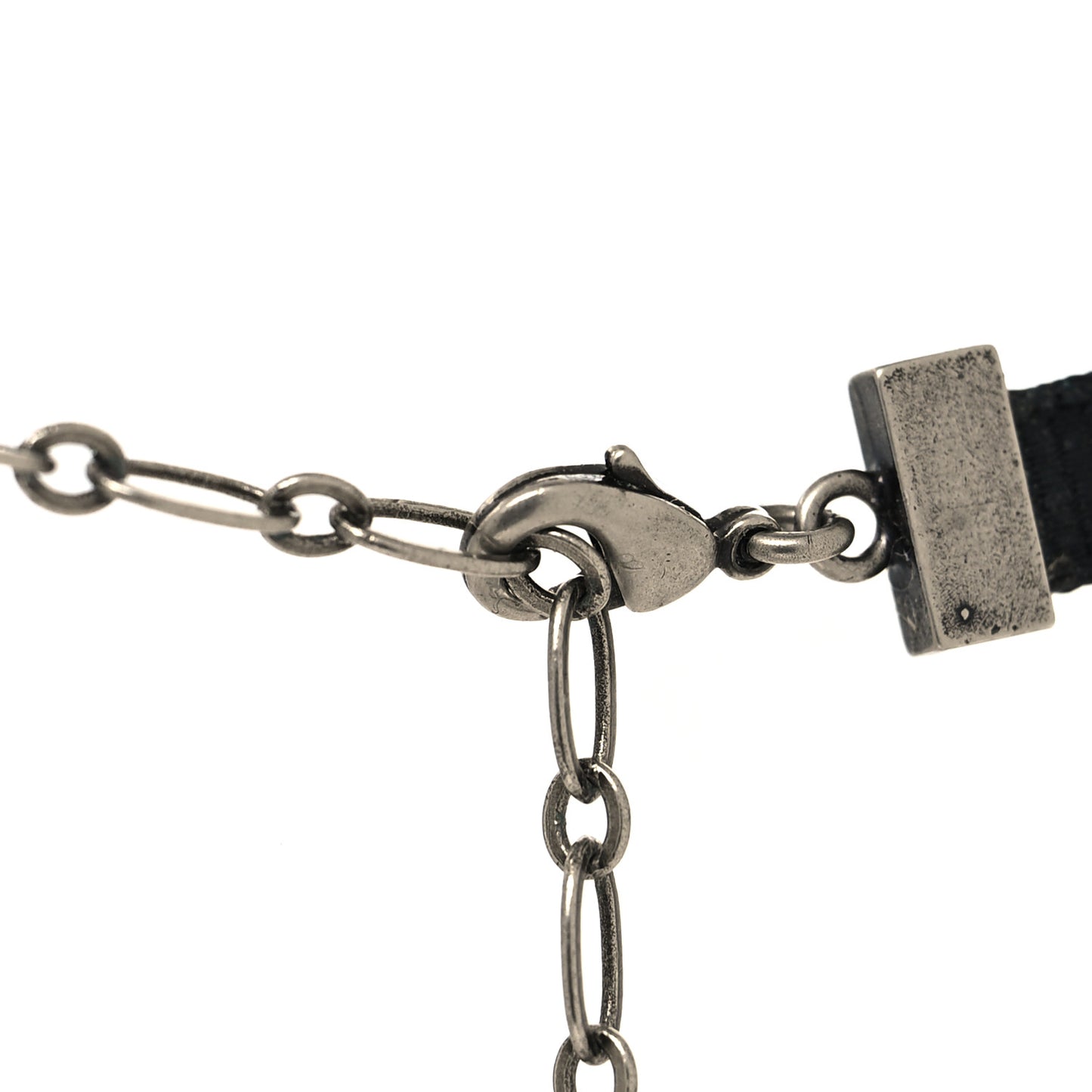 Grosgrain Ribbon Turquoise J'Adior Logo Choker Necklace Black