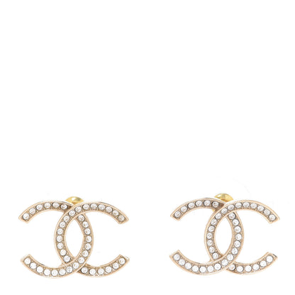 Chanel Crystal Large CC Earrings Gold 1 of 5