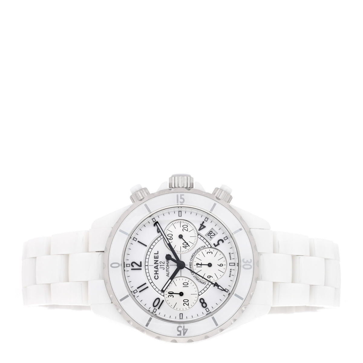 Chanel Stainless Steel Ceramic 41mm J12 Chronograph Automatic Watch White 2 of 5