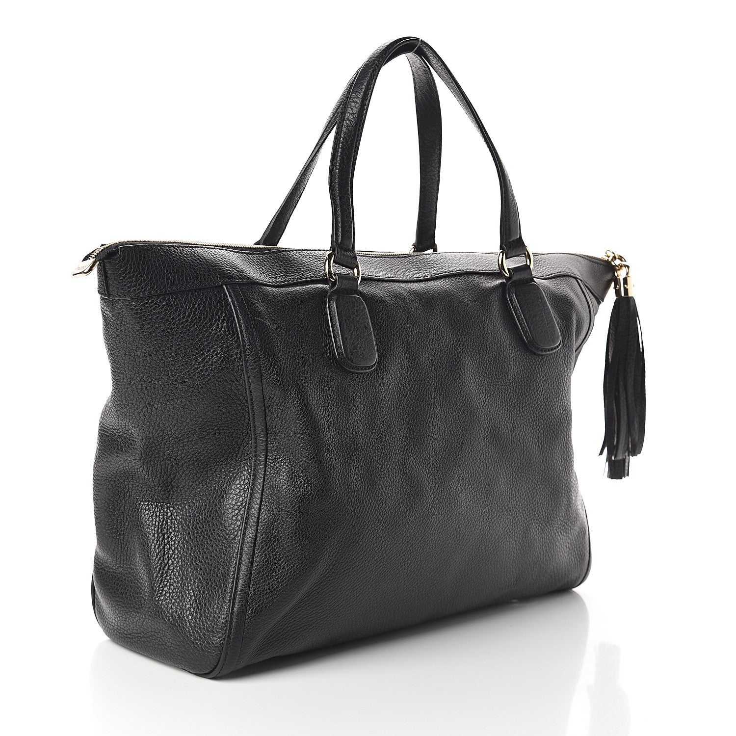 Gucci Pebbled Calfskin Large Soho Top Handle Bag Black 2 of 8