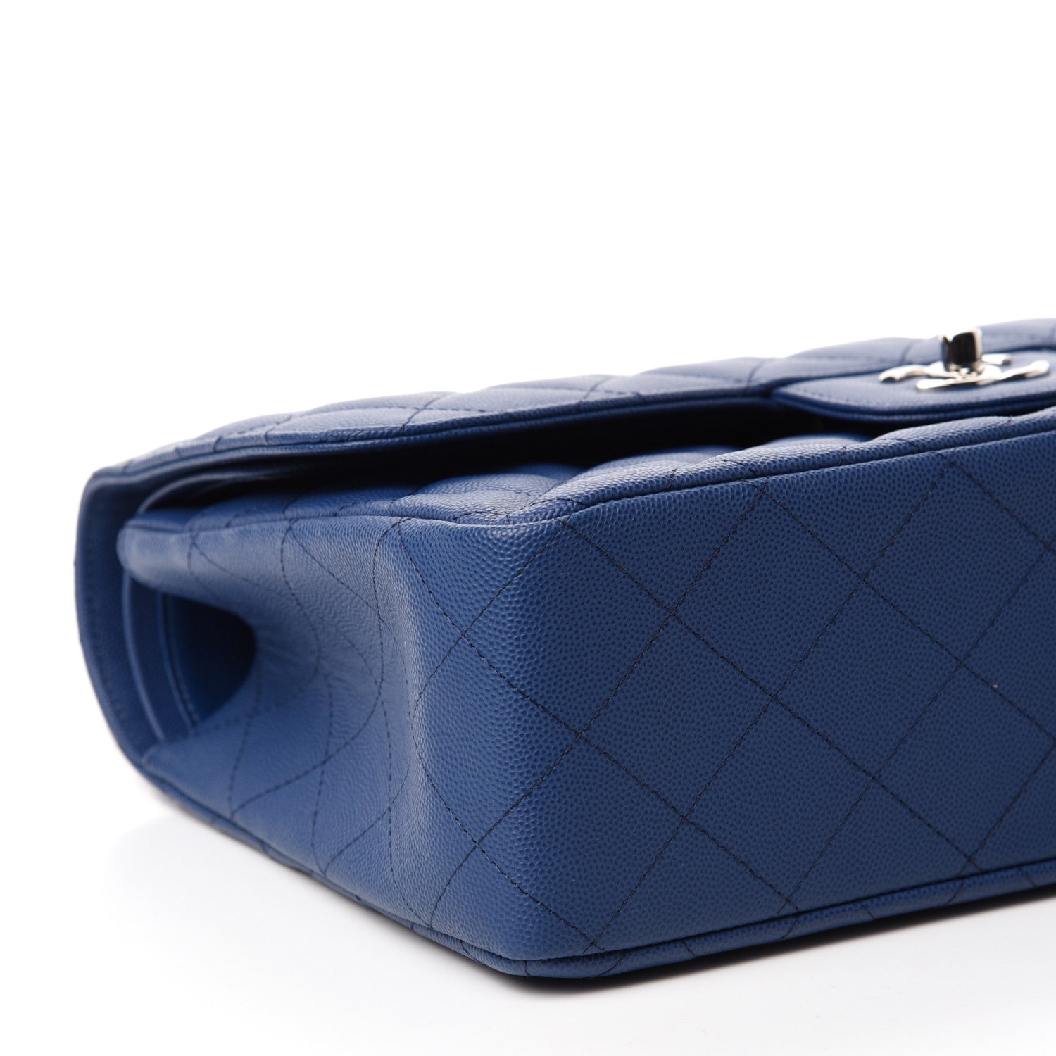 Chanel Caviar Quilted Jumbo Double Flap Blue 6 of 12