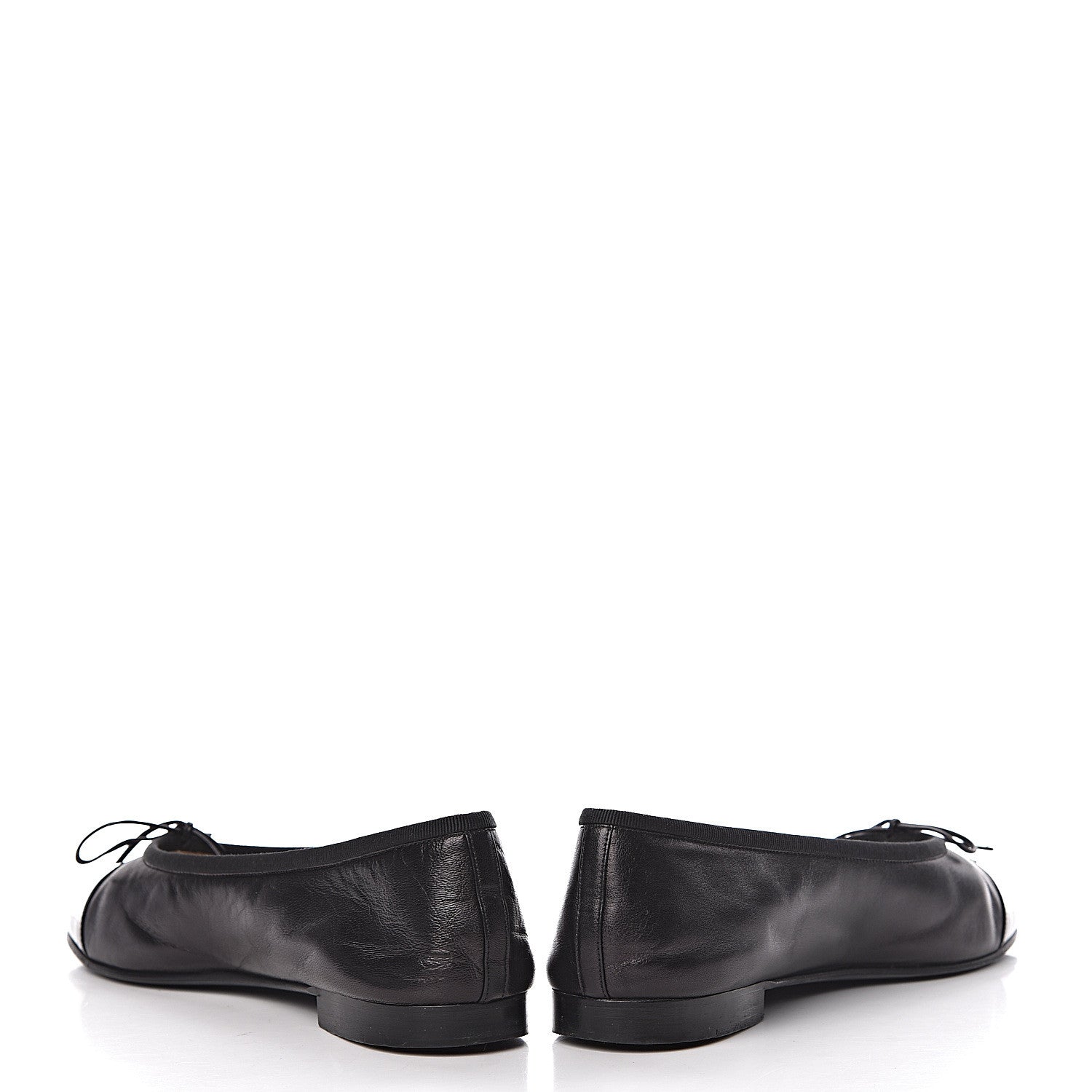 Chanel Lambskin Patent Cap Toe Ballerina Flats 41 Black 14 of 15