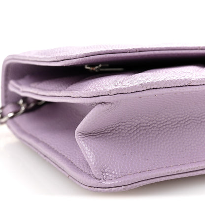 Chanel Caviar Quilted CC Logo Wallet on Chain WOC Purple 10 of 12