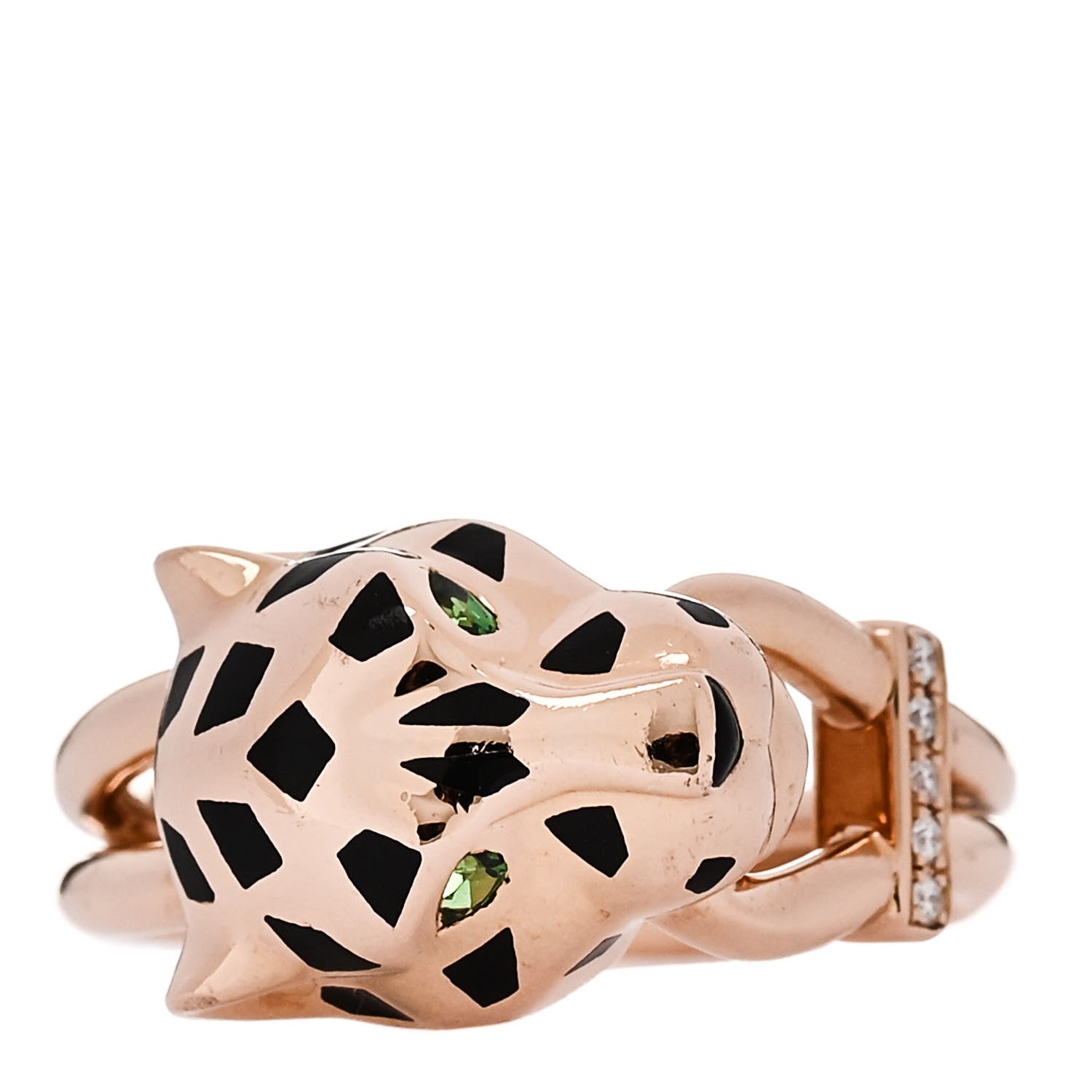 Cartier 18K Pink Gold Diamond Tsavorite Garnet Black Onyx Panthere de Cartier Ring 53 6.5 3 of 5
