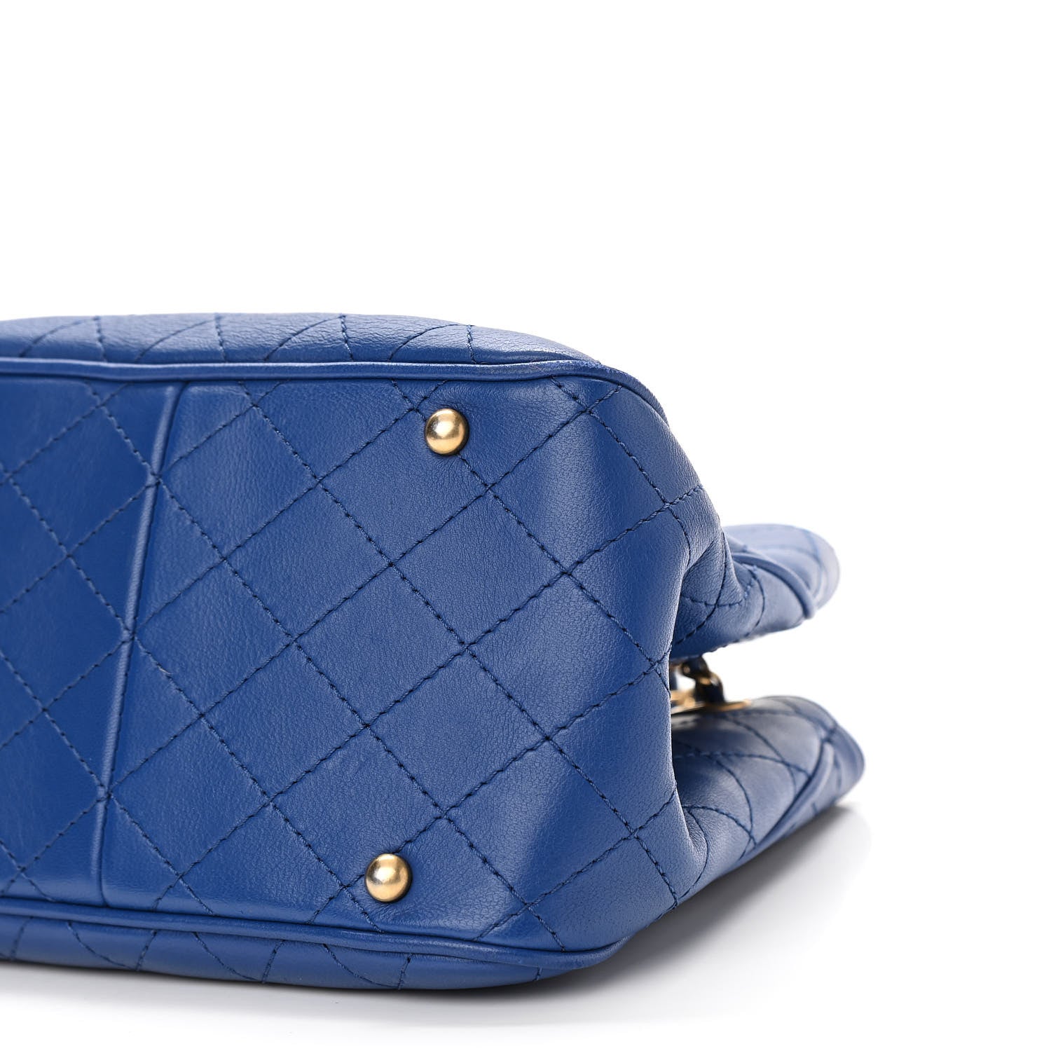 Chanel Calfskin Stitched Small Egyptian Amulet Drawstring Bag Blue 10 of 11