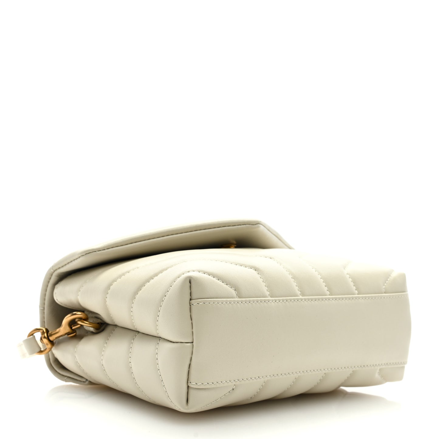 Calfskin Y Quilted Monogram Toy Loulou Crossbody Bag Blanc Vintage