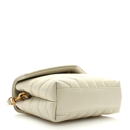 Saint Laurent Calfskin Y Quilted Monogram Toy Loulou Crossbody Bag Blanc Vintage 4 of 8
