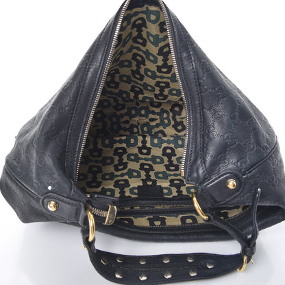 Gucci Guccissima Studded Large Biba Hobo Black 7 of 11