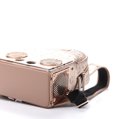 MCM Metallic X Wizpak Visetos Studded Sound System Speaker Backpack Champagne Gold 7 of 14