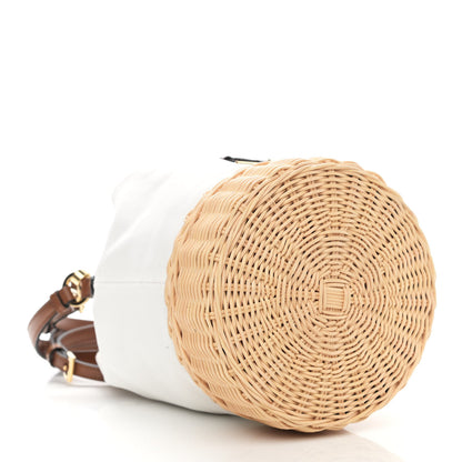 Prada Wicker Canvas Bucket Bag Naturale 4 of 11