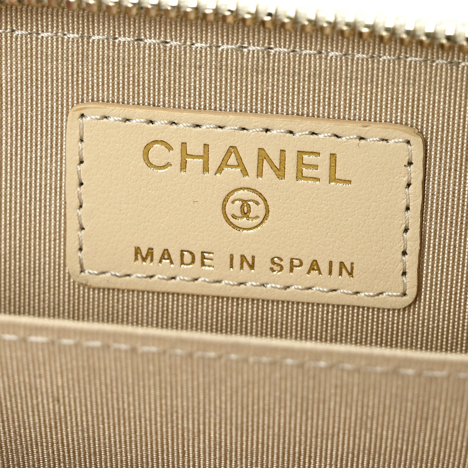 Chanel Lambskin Quilted 19 Zip Around Coin Purse Wallet Beige 6 of 9