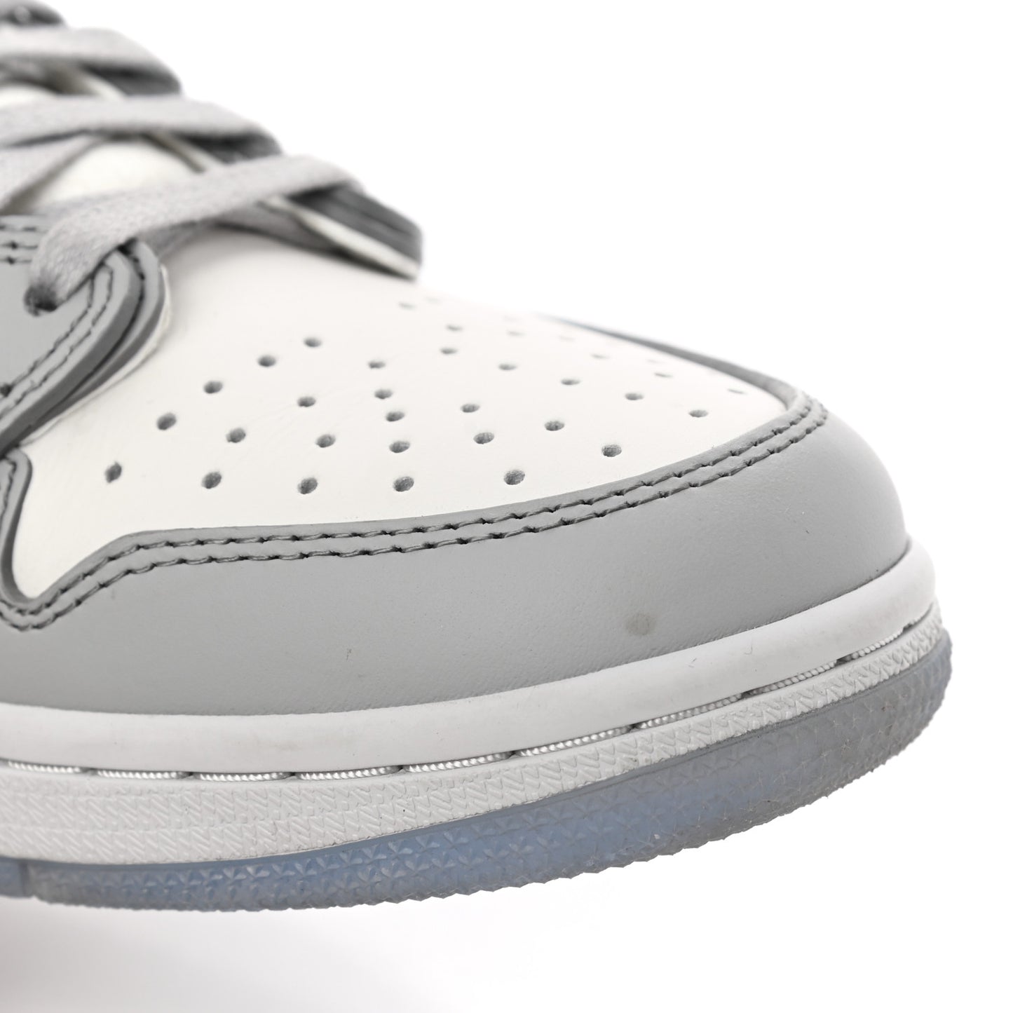 X NIKE AIR JORDAN Calfskin Mens Oblique Low Sneakers 39 Beige White