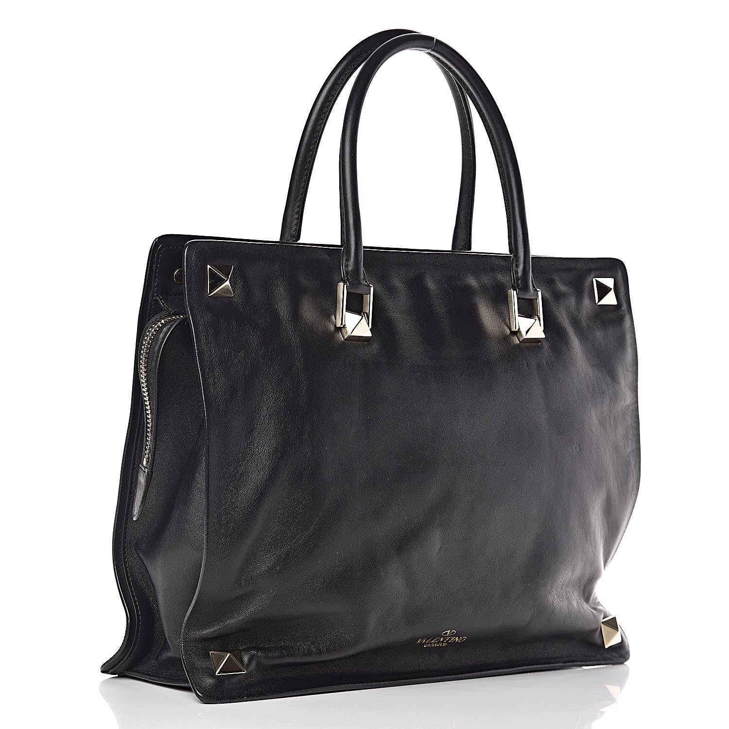 Valentino Garavani Vitello Macro Rockstud Runway Tote Black 3 of 19
