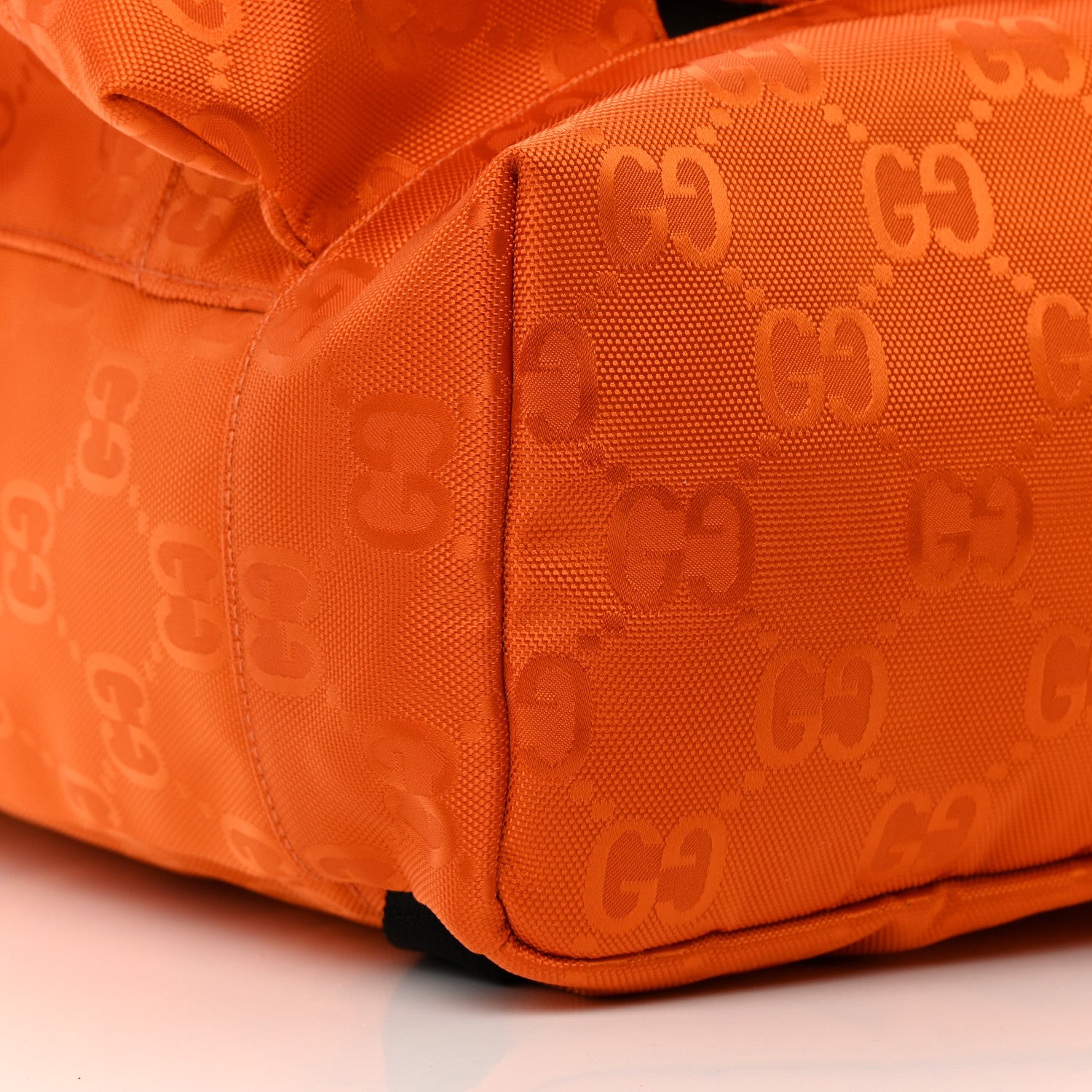Gucci Econyl Nylon Monogram Off The Grid Utility Pocket Backpack Carrot Orange Black 9 of 16