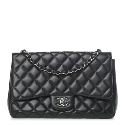 Chanel Lambskin Quilted Jumbo Single Flap Black 1 of 7